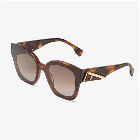 Havana light acetate sunglasses in black acetate